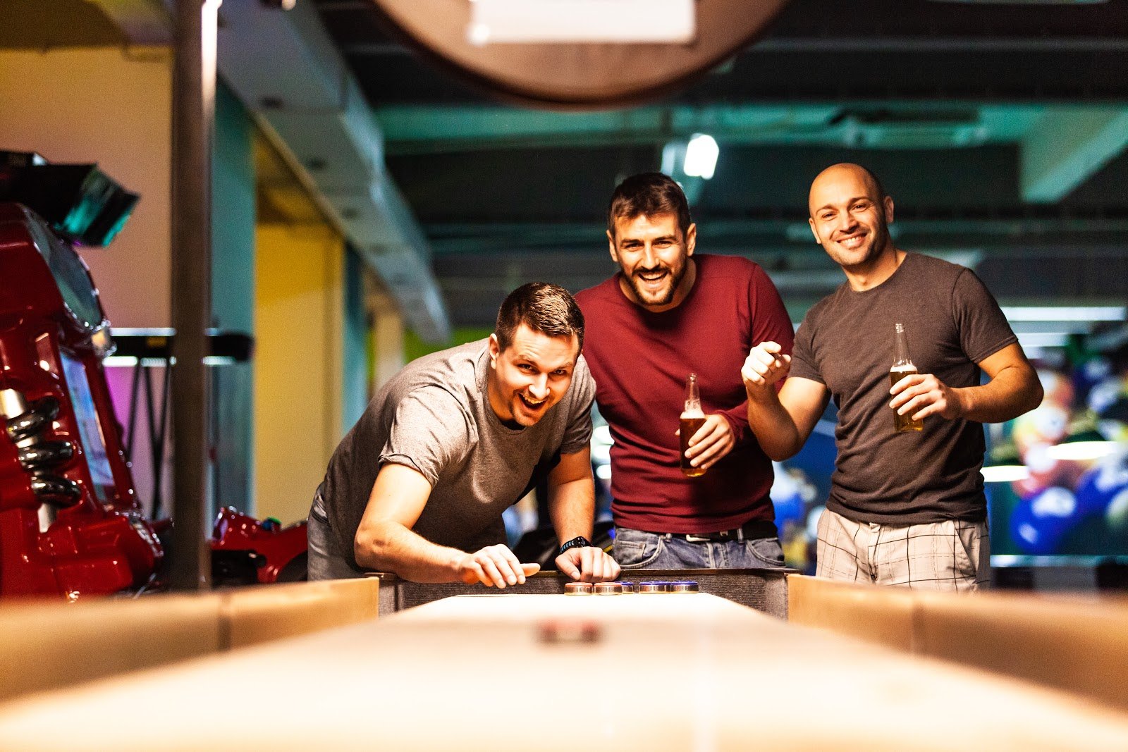 Playing shuffleboard deals